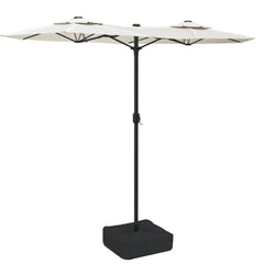 vidaXL Double-Head Garden Parasol Sand White 316x145 cm 2