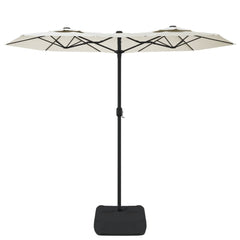 vidaXL Double-Head Garden Parasol Sand White 316x145 cm 3