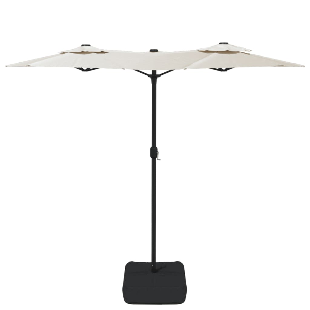 vidaXL Double-Head Garden Parasol Sand White 316x145 cm 4