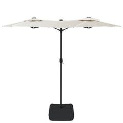 vidaXL Double-Head Garden Parasol Sand White 316x145 cm 4