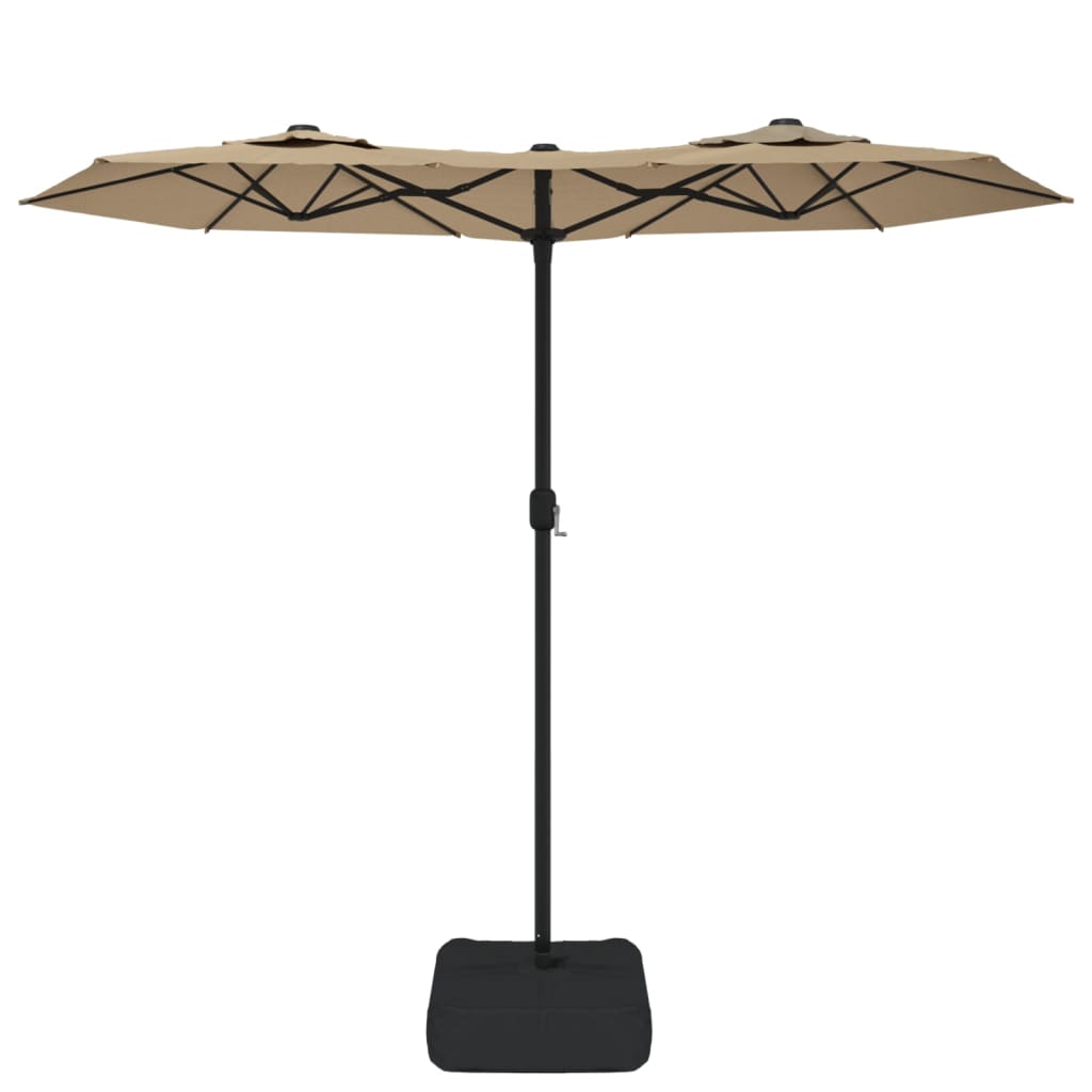vidaXL Double-Head Garden Parasol Taupe 316x145 cm 3