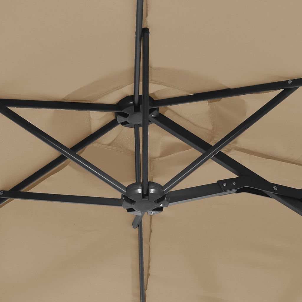 vidaXL Double-Head Garden Parasol Taupe 316x145 cm 6