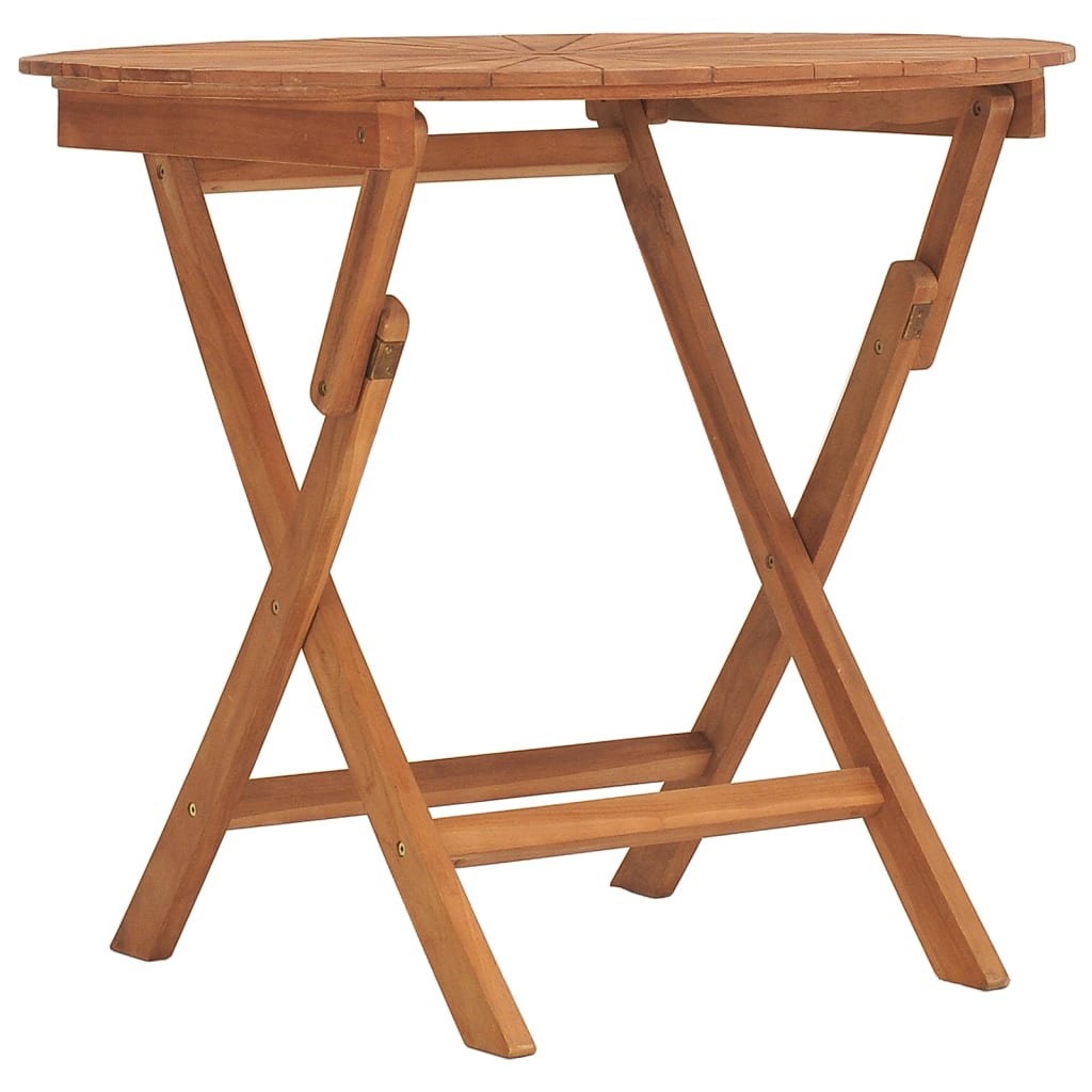 Folding Garden Table Solid Wood Teak Ø 85 x 75 cm