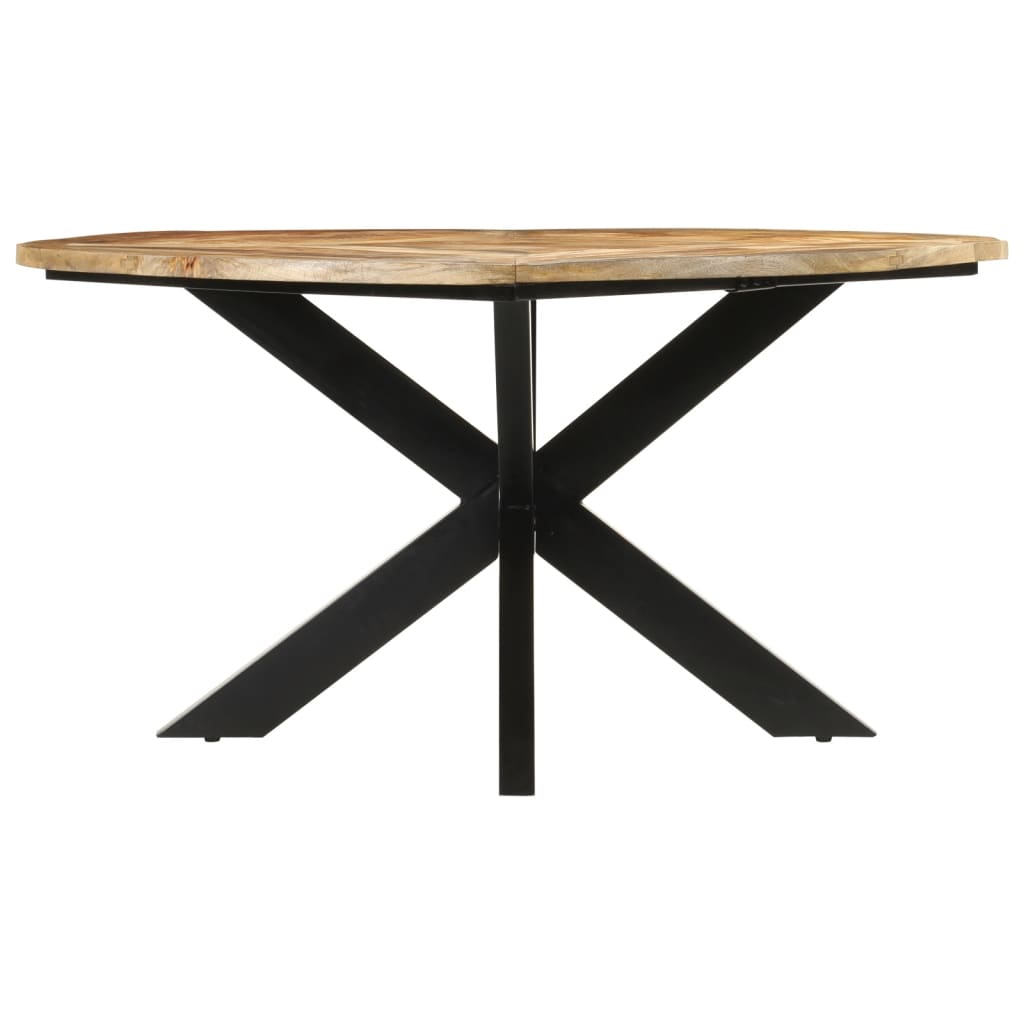 vidaXL Dining Table Ø150x76 cm Solid Rough Wood Mango 2