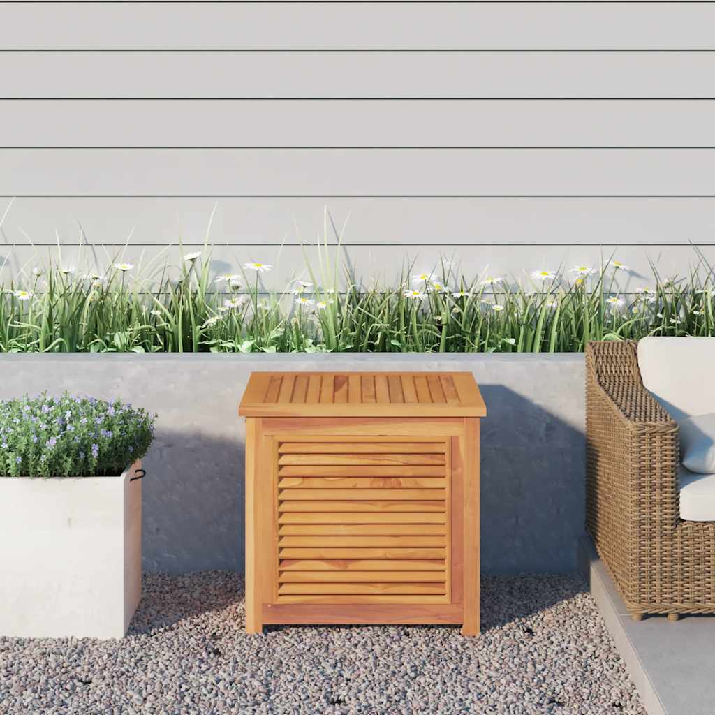 Garden Storage Box with Bag Solid Wood Teak 60 cm 58 cm
