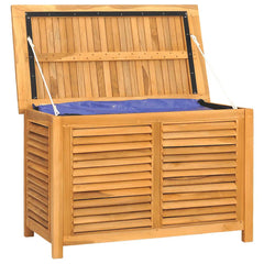 Garden Storage Box with Bag Solid Wood Teak 90 cm 58 cm