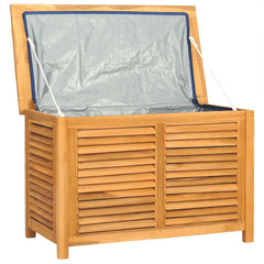 Garden Storage Box with Bag Solid Wood Teak 90 cm 58 cm