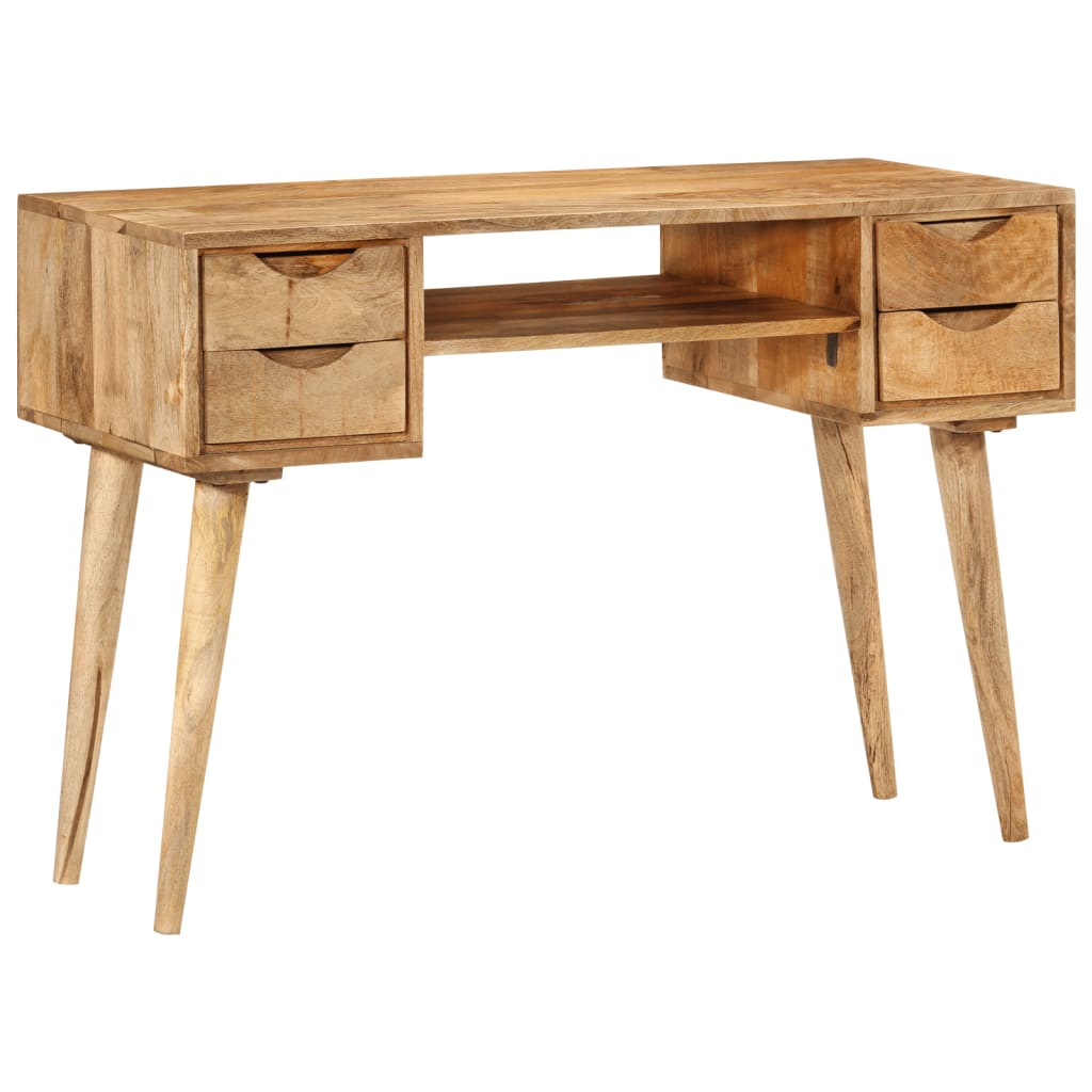 vidaXL Desk with Drawers 110x47x76 cm Solid Wood Mango 1