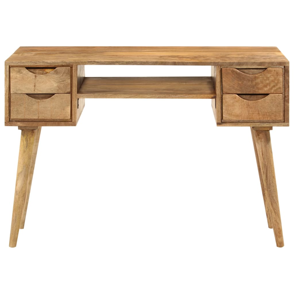 vidaXL Desk with Drawers 110x47x76 cm Solid Wood Mango 2