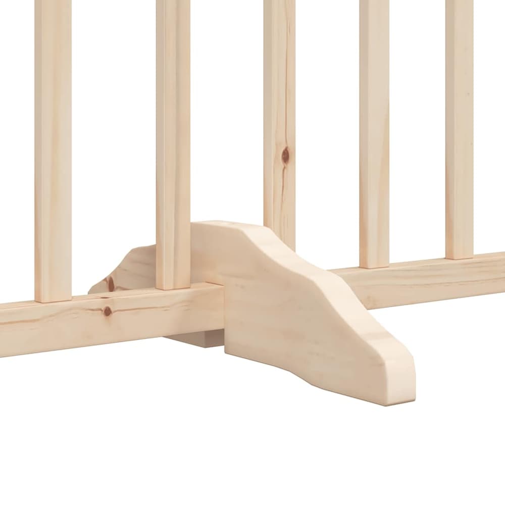 Dog Gate with Door Foldable Panels 450 cm Poplar Wood Width 50 cm Depth 60 cm Natural 9