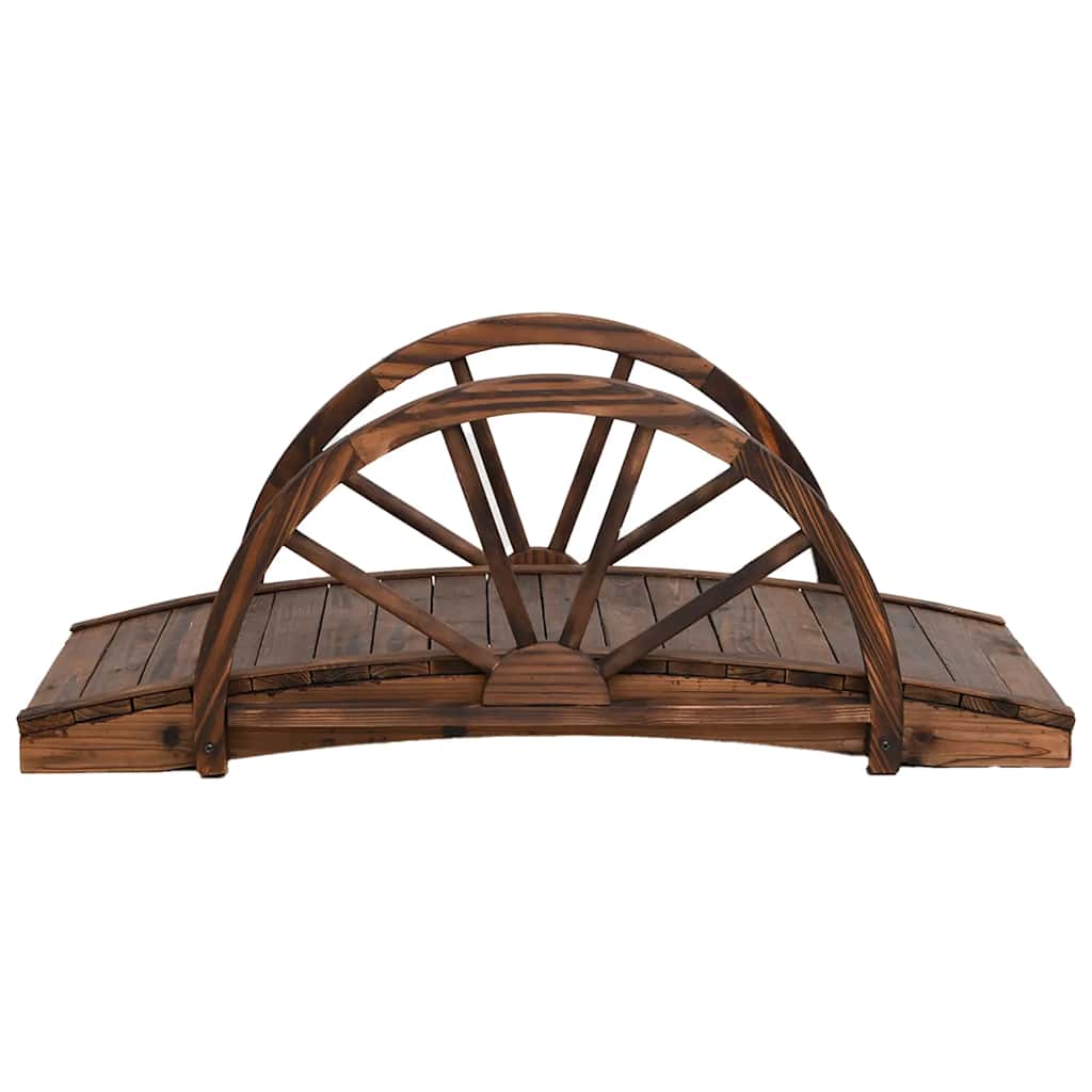 vidaXL Garden Bridge with Half-wheel 99x50x38 cm Solid Wood Fir 3