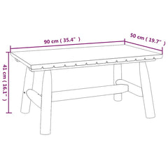 vidaXL Coffee Table 90x50x41 cm Solid Wood Spruce 6