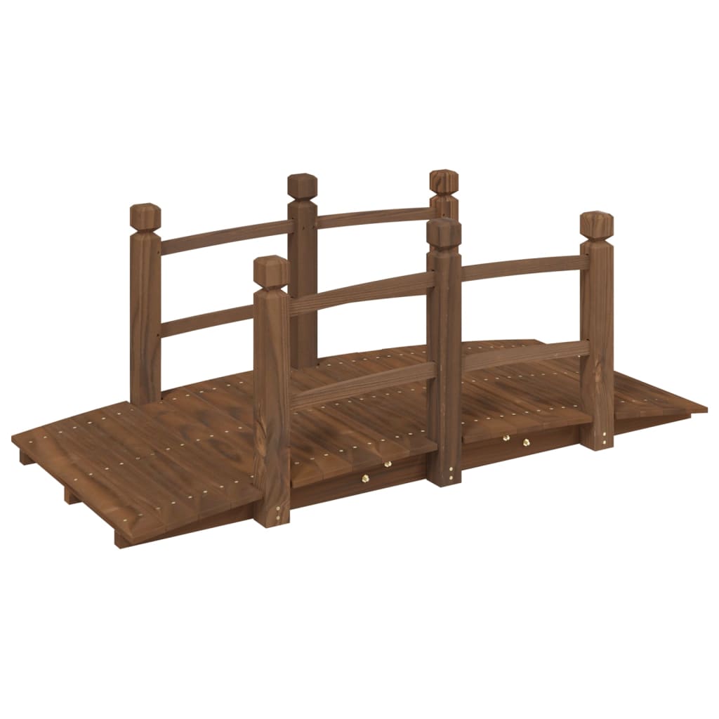 Garden Bridge 150x67x56cm Solid Wood Spruce Dark brown With railings