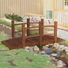 Garden Bridge 150x67x56cm Solid Wood Spruce Dark brown With railings