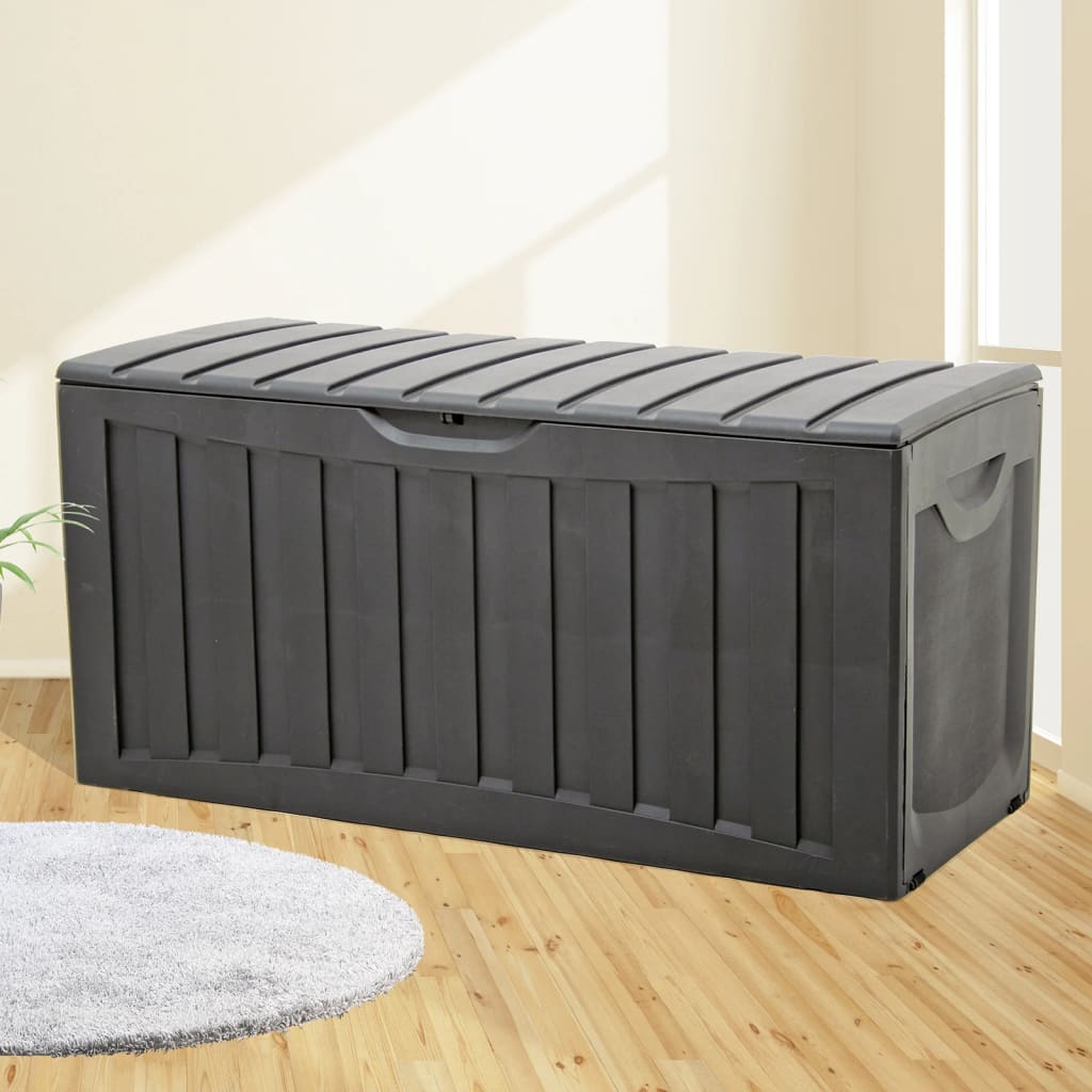vidaXL Storage Box Black 118x53x57 cm Polypropylene 1