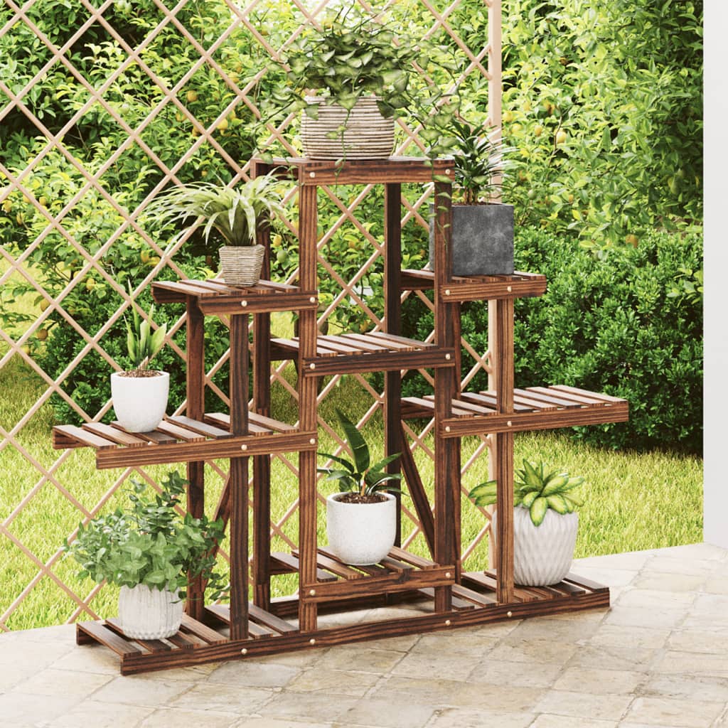 Flower Stand Solid Wood Fir Brown 110 cm 96 cm