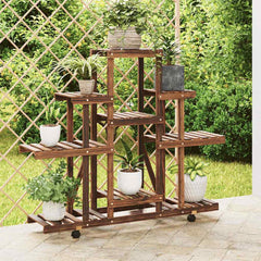 vidaXL Flower Stand Solid Wood Fir Brown