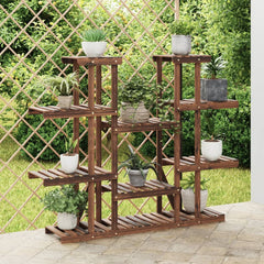 vidaXL Flower Stand Solid Wood Fir Brown