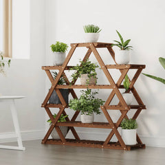 vidaXL Flower Stand 110x25x105 cm Solid Wood Fir 3