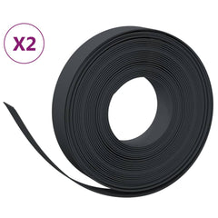 vidaXL Garden Edgings 2 pcs Black 10 m 10 cm Polyethylene 2