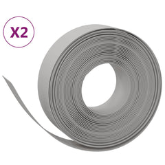vidaXL Garden Edgings 2 pcs Grey 10 m 15 cm Polyethylene 2