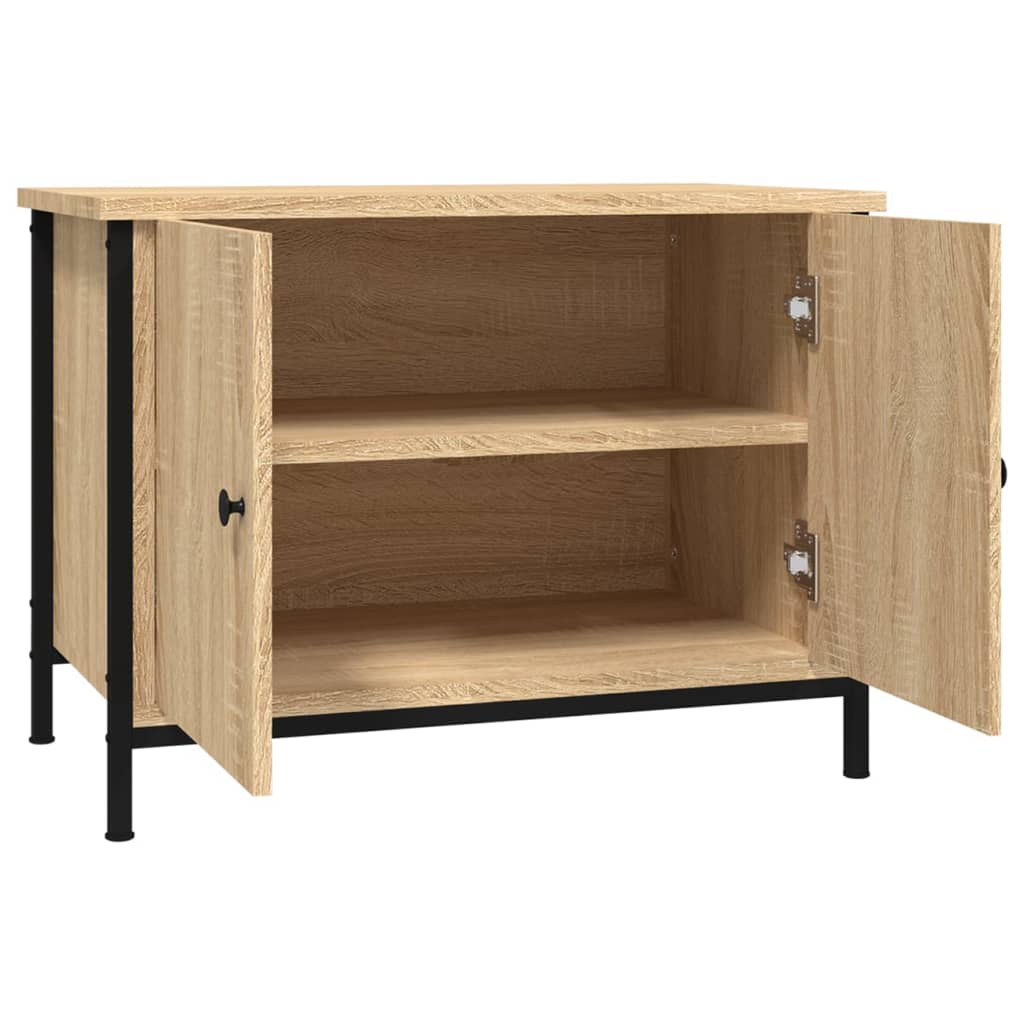 vidaXL TV Cabinet with Doors Sonoma Oak 60x35x45 cm Engineered Wood 6