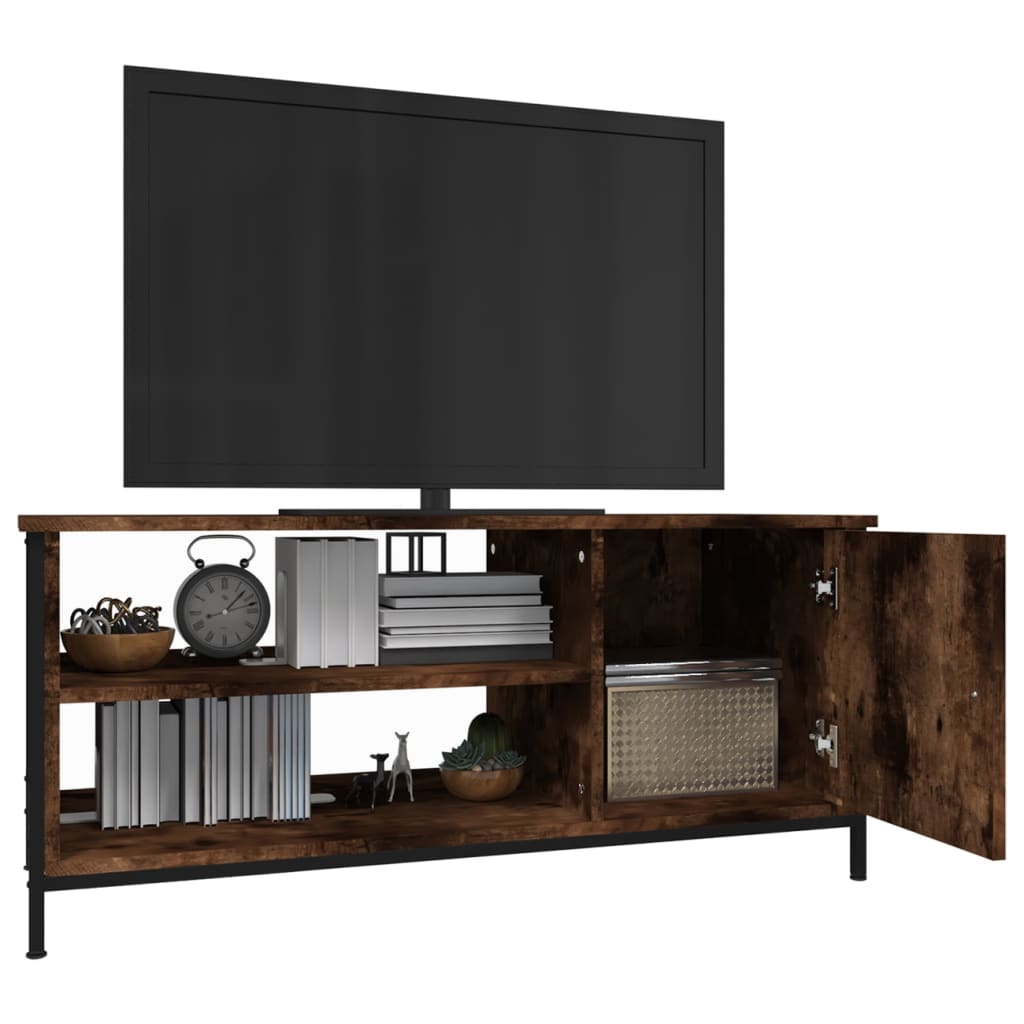 vidaXL TV Cabinet Smoked Oak 100x40x45 cm Engineered Wood 4