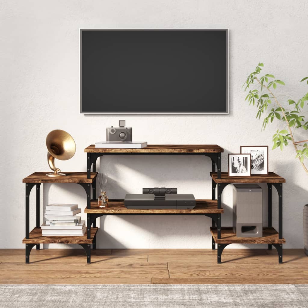 vidaXL TV Cabinet Smoked Oak 117x35x52 cm Engineered Wood 3