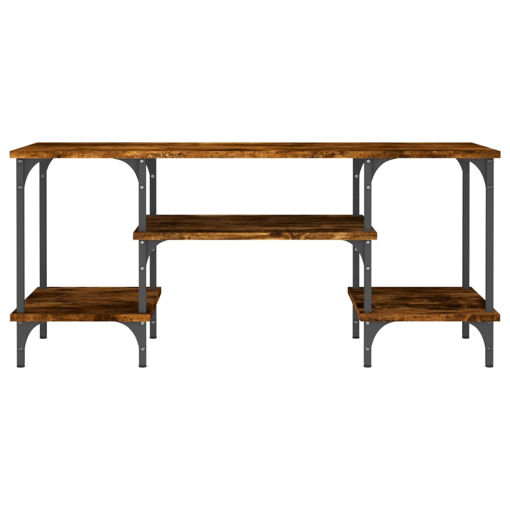 vidaXL TV Cabinet Smoked Oak 102x35x45.5 cm Engineered Wood 5