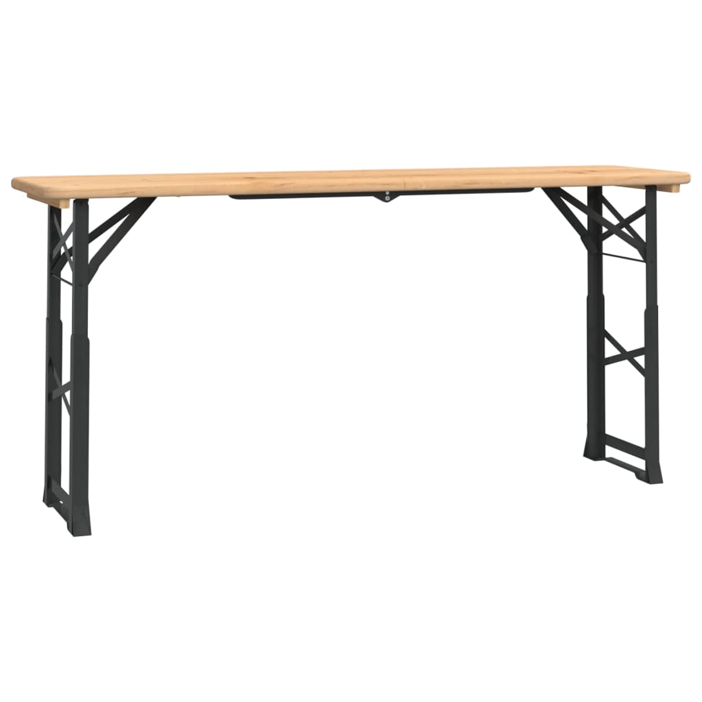 vidaXL Folding Beer Table 170x50x75/105 cm Solid Wood Fir 2