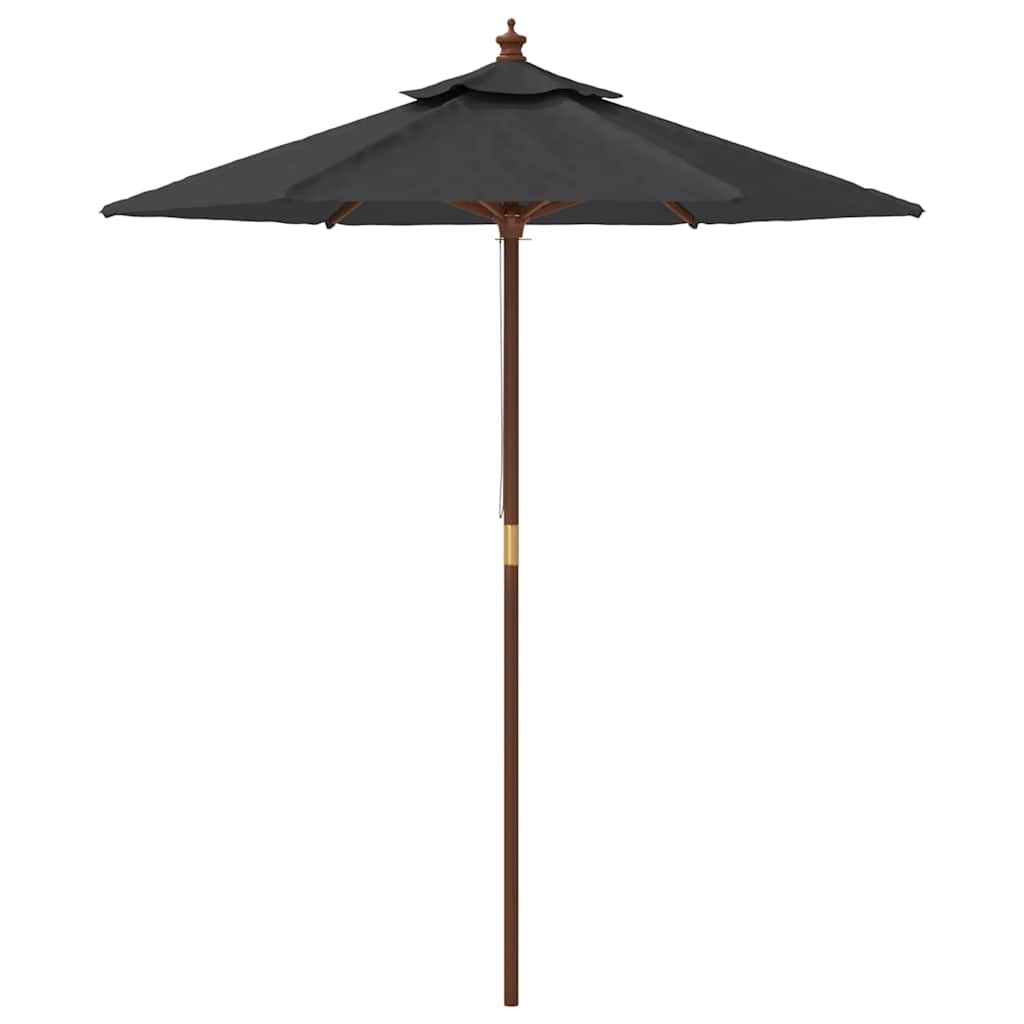 Garden Parasol with Wooden Pole Black, image 4