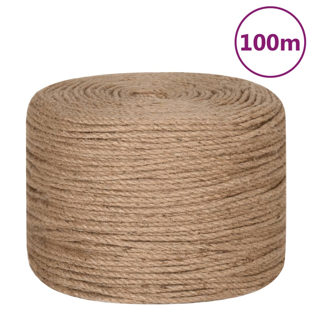 vidaXL Jute Rope 100 m Long 8 mm Thick 2