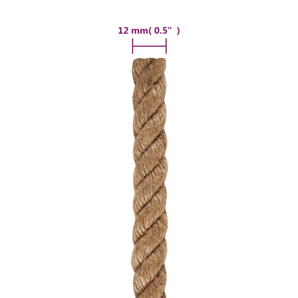 vidaXL Jute Rope 50 m Long 12 mm Thick 6
