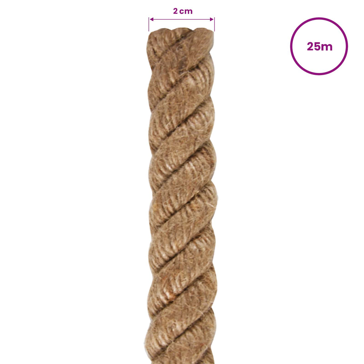 Jute Rope Long Thick Natural