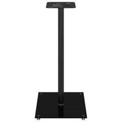 vidaXL Speaker Stands 2 pcs Black Tempered Glass 1 Pillar Design 4