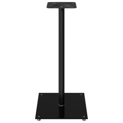 vidaXL Speaker Stands 2 pcs Black Tempered Glass 1 Pillar Design 5