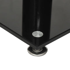 vidaXL Speaker Stands 2 pcs Black Tempered Glass 1 Pillar Design 6