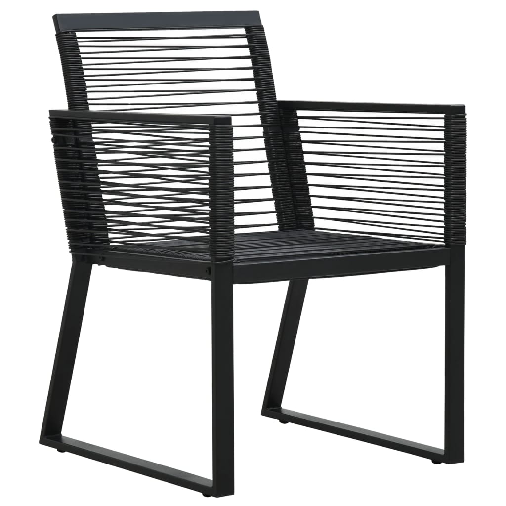 vidaXL 5 Piece Garden Dining Set Black PVC Rattan 5