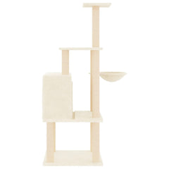 vidaXL Cat Tree with Sisal Scratching Posts Cream 132 cm 4