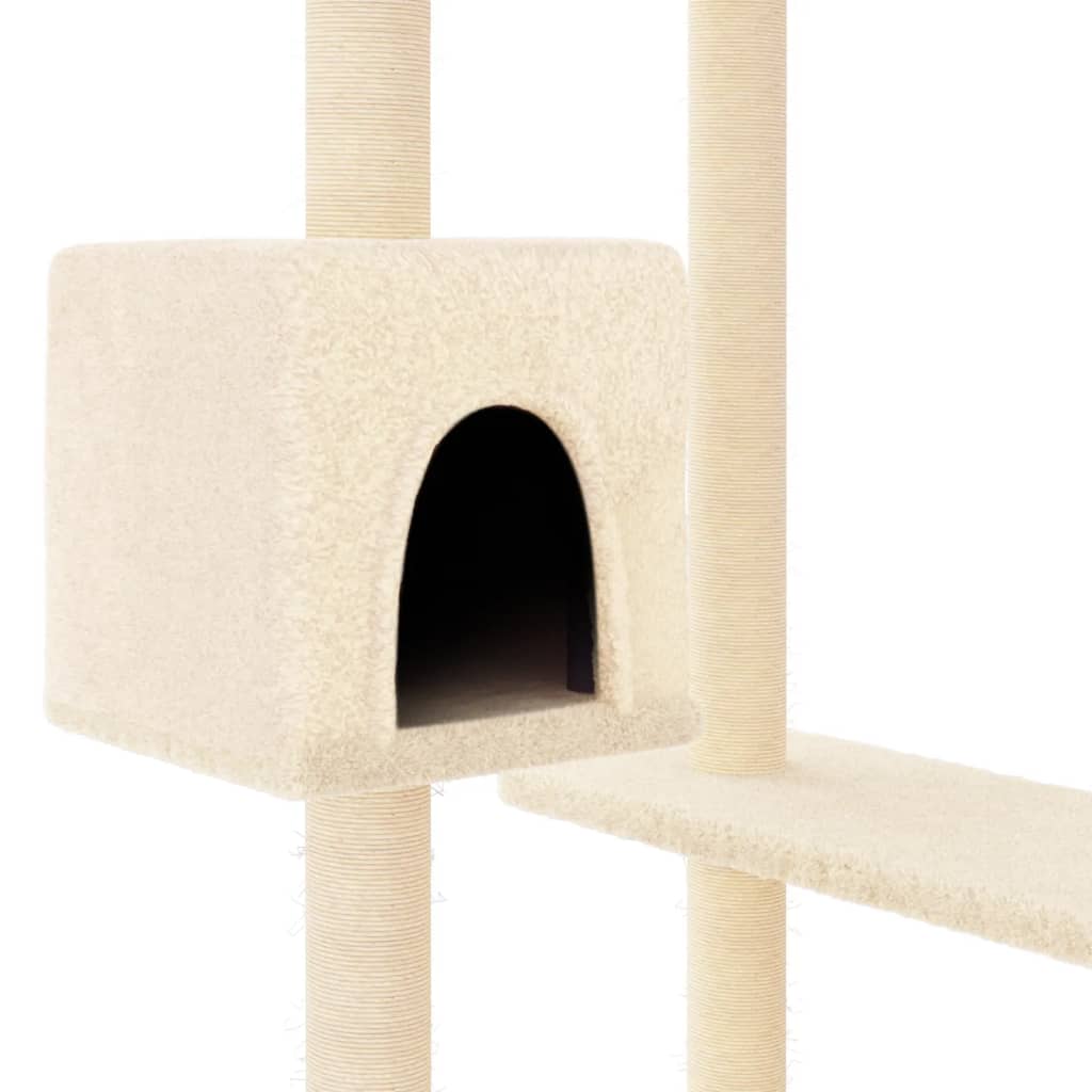 vidaXL Cat Tree with Scratching Posts Cream 82 cm 6