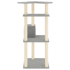 vidaXL Cat Tree with Sisal Scratching Posts Light Grey 123 cm 4