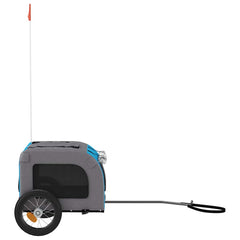 vidaXL Pet Bike Trailer Blue and Grey Oxford Fabric and Iron 6