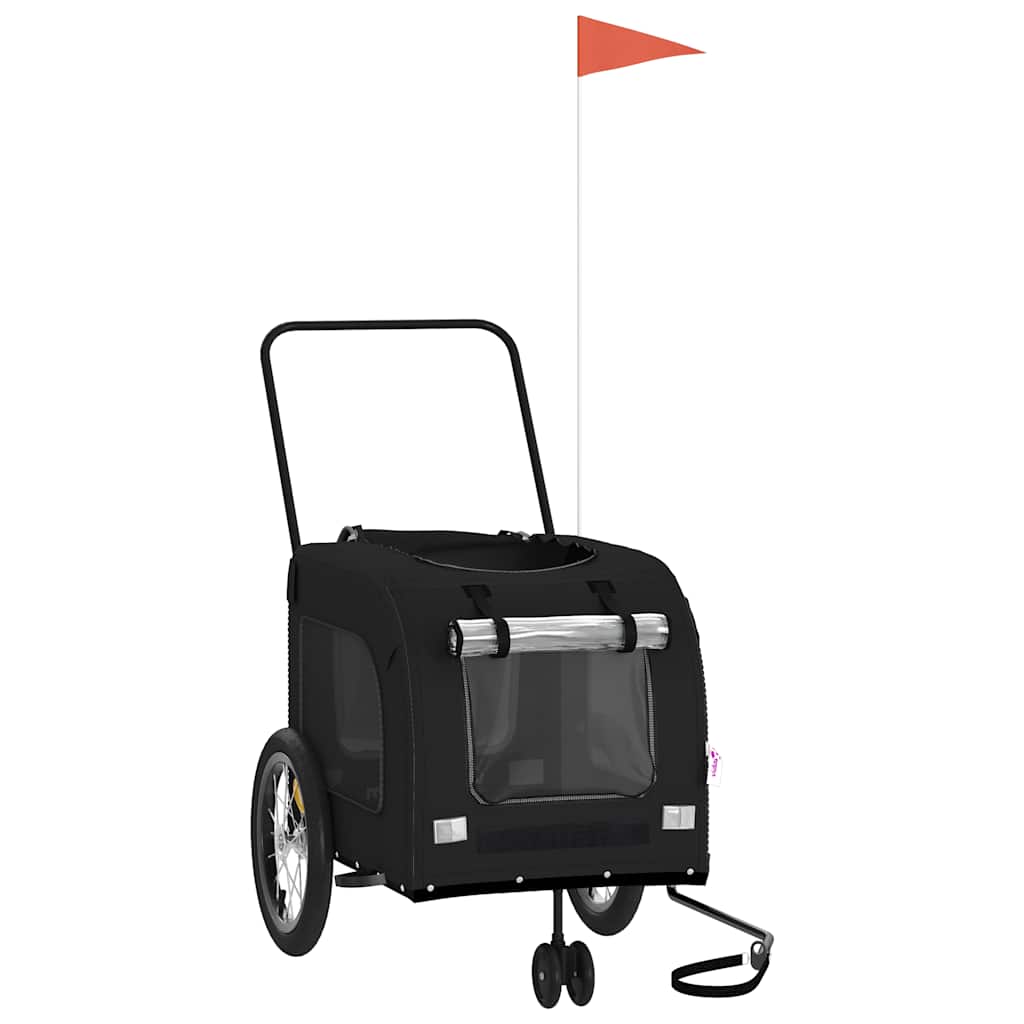 vidaXL Pet Bike Trailer Black Oxford Fabric and Iron 3