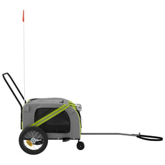 vidaXL Pet Bike Trailer Green and Black Oxford Fabric and Iron 6