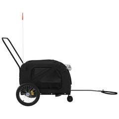 vidaXL Pet Bike Trailer Black Oxford Fabric and Iron 6
