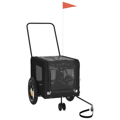 vidaXL Pet Bike Trailer Black Oxford Fabric and Iron 3