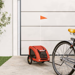 Pet Bike Trailer Oxford Fabric and Iron Height 53 cm Orange 124 cm 53 cm