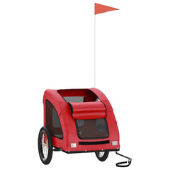 vidaXL Pet Bike Trailer Red Oxford Fabric and Iron 3