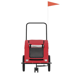 vidaXL Pet Bike Trailer Red Oxford Fabric and Iron 4