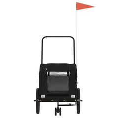 vidaXL Pet Bike Trailer Black Oxford Fabric and Iron 4